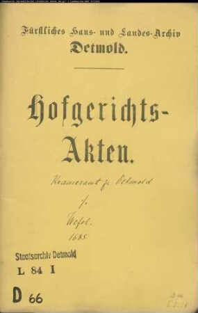 Detmold, Krameramt zu gegen Adolf Christoph Wefel - Wahl zum Dechen