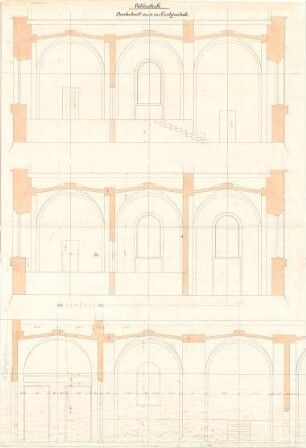 Gärtner, Friedrich von; München, Ludwigstr.; Staatsbibliothek - EG (Schnitt)