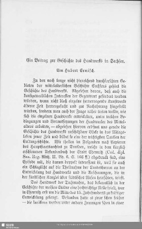 Ein Beitrag zur Geschichte des Handwerks in Sachsen