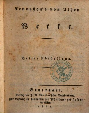 Xenophon's von Athen Werke, Abth. 3