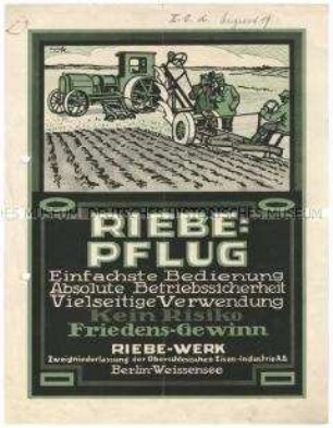 Motorpflüge der Firma Riebe