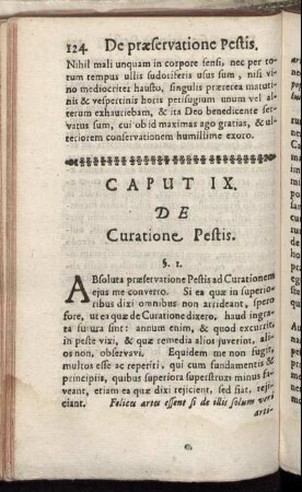 Caput IX. De Curatione Pestis.