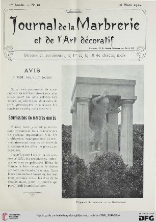 1: Soumission de marbres ouvrés, [2]