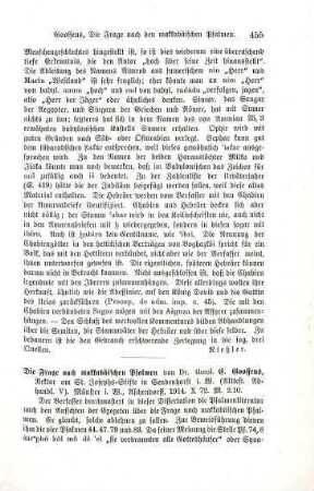 455-456 [Rezension] Goossens, Eduard, Die Frage nach makkabäischen Psalmen