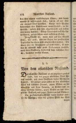 178-202, §. 7. Von dem asiatischen Rußland.