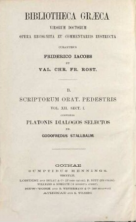 Platonis Opera omnia, Vol. 2, Sect. 1. Gorgias