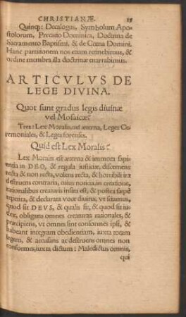 Articulus De Lege Divina.