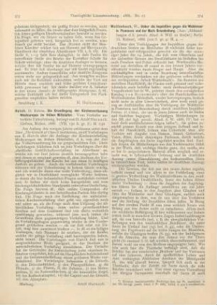 374-375 [Rezension] Wattenbach, W., Ueber die Inquisition gegen die Waldenser in Pommern und der Mark Brandenburg
