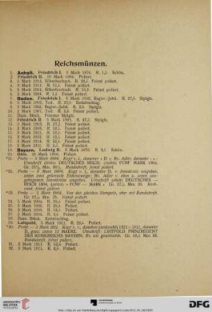 Reichsmünzen (Nr. 1-269)