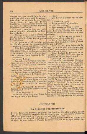 Capítulo VII : La segunda representación