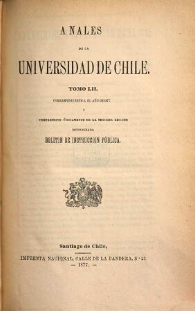 Anales de la Universidad de Chile : memorias científicas y literarias. 52. 1877
