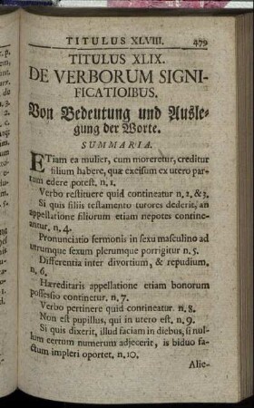 Titulus XLIX. De Verborum Significatioibus. - Titulus L. De Diversis Regulis Juris.