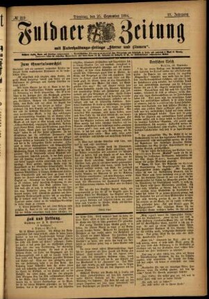 Ausgabe vom Dienstag, den 25. September 1894.