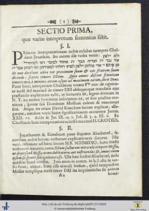 Sectio Prima.