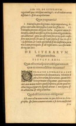 De Literarum obligationibus. Titulus XXII.