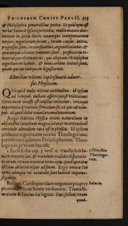 Elenchus ultimi Sophismatis adversus Physicam.