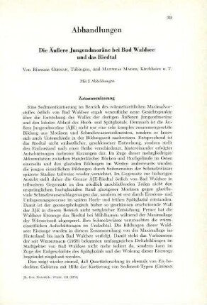 Die Äußere Jugendmoräne bei Waldsee und das Riedtal