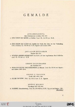 Gemälde (Nr. 1-188)