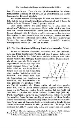 § 2. Die Koordinateneinführung im eindimensionalen Gebiet.