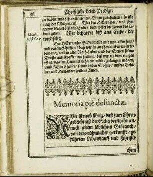 Memoria pie defunctæ.