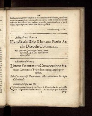 Adjunctum Num. 11.