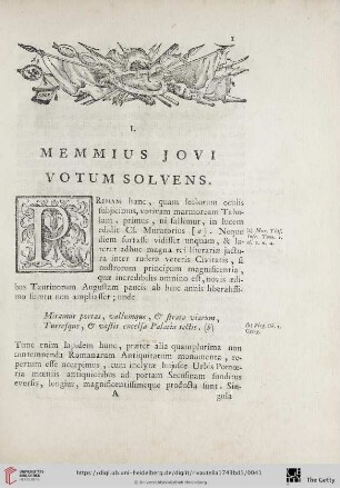 I. Memmius jovi votum solvens