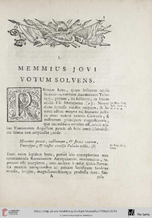 I. Memmius jovi votum solvens