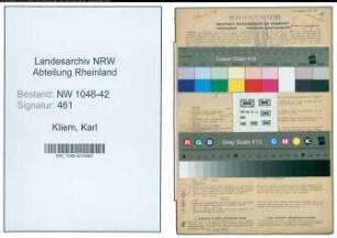 Entnazifizierung Karl Kliem , geb. 02.07.1899 (Kaufmann)