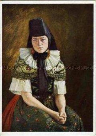 Junge Frau in Schaumburger Tracht
