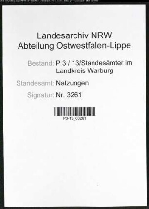 Sterberegister Standesamt Natzungen