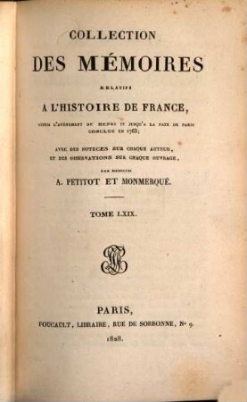 Collection des mémoires relatifs à l'histoire de France. 69, Mémoires du Maréchal de Villars, Tome II