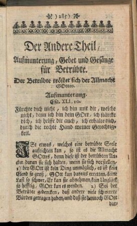 Der Betrübte tröstet sich der Allmacht Gottes.