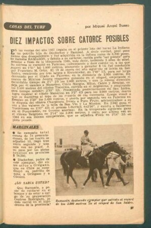 Diez impactos sobre catorce posibles : Cosas del turf