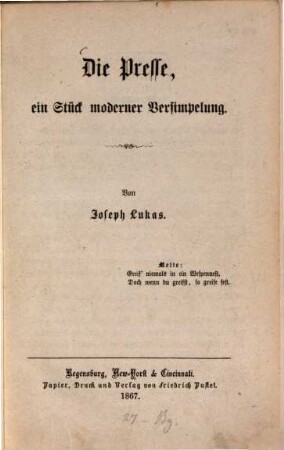 Die Presse, ein Stück moderner Versimpelung