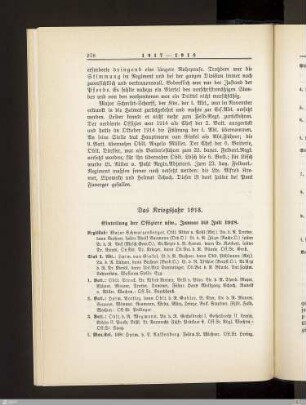 Das Kriegsjahr 1918