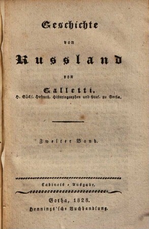 Geschichte von Russland, 2. (1828). - 96 S.