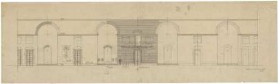 Döllgast, Hans; München; Ostfriedhof, Aussegnungshalle - Wandabwicklung; Bleistiftskizzen