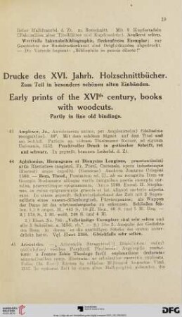 Drucke des XVI. Jahrh. Holzschnittbücher (Nr. 43-125)