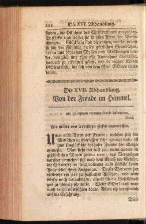 Die XVII. Abhandlung. Von der Freude im Himmel