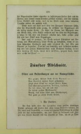 Fünfter Abschnitt. Bilder und Beschreibungen aus der Naturgeschichte