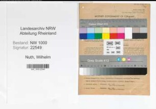 Entnazifizierung Wilhelm Nuth, geb. 08.04.1901 (Bueroangest.)