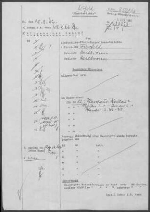 Fürfeld: Visitationsbericht mit Pfarrbericht 1966