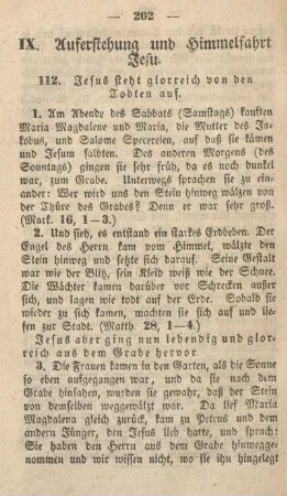 IX. Auferstehung und Himmelfahrt Jesu.