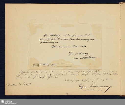 Sondermann, Luise; 1896 [Texteintrag]