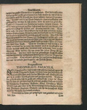 IV. Prognosticon Theophrasti Paracelsi