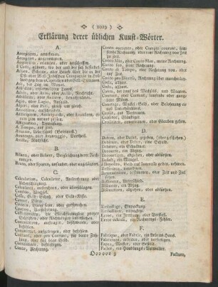 Erklärung derer üblichen Kunst-Wörter