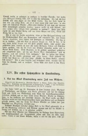 XIV. Die ersten Hohenzollern in Brandenburg