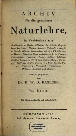 Archiv für die gesammte Naturlehre. 7, 7 (1826)
