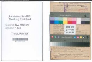 Entnazifizierung Heinrich Thess , geb. 05.12.1885 (Beamter)