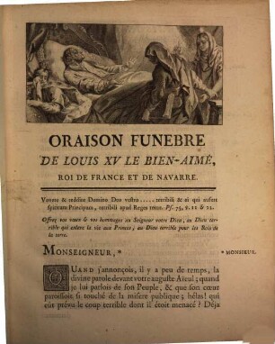 Oraison Funebre De Très-Grand, Très-Haut, Très-Puissant Et Très-Excellent Prince, Louis XV Le Bien-Aimé, Roi De France Et De Navarre : Prononcée dans l'Eglise de l'Abbaye Royale de Saint-Denis, le 27 Juillet 1774